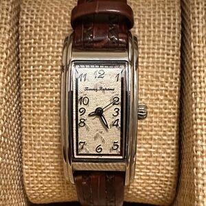 Tommy Bahama Silver Dial with Brown Leather Strap